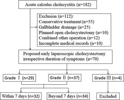 Utility of Tokyo Guidelines 2018 in early laparoscopic cholecystectomy for mild and moderate acute calculus cholecystitis: A retrospective cohort study